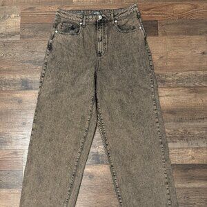 Wild Fable Wide Leg Brown Stone-Washed Denim